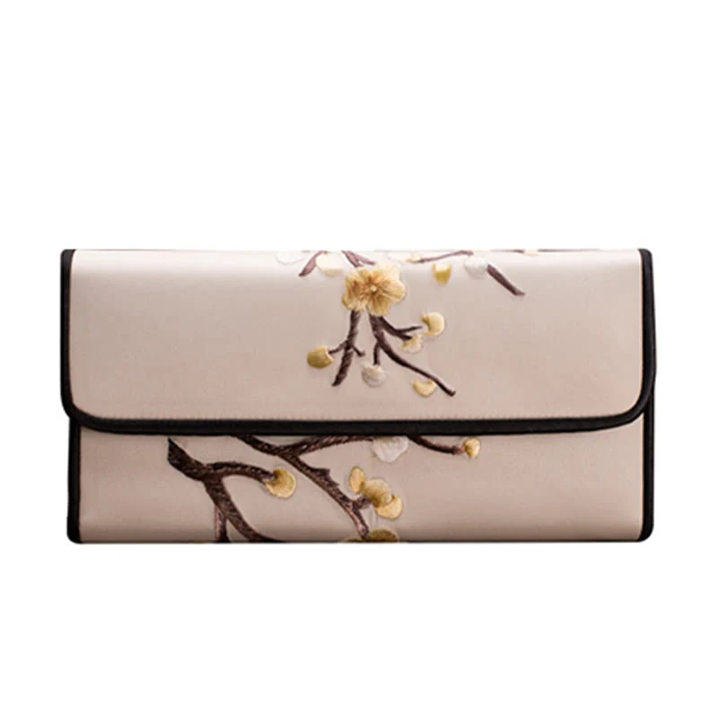 Buddha Stones Plum Bossom Su Ricamo Viaggio Shopping Borsa Lunga Borsa a Mano - Image 11
