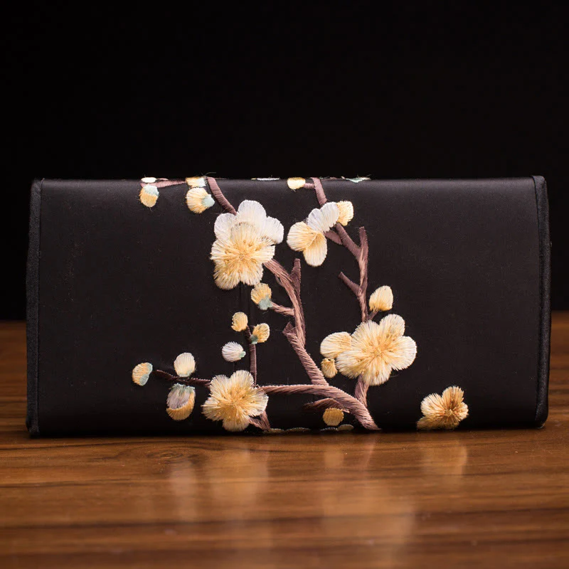Buddha Stones Plum Bossom Su Ricamo Viaggio Shopping Borsa Lunga Borsa a Mano - Image 24