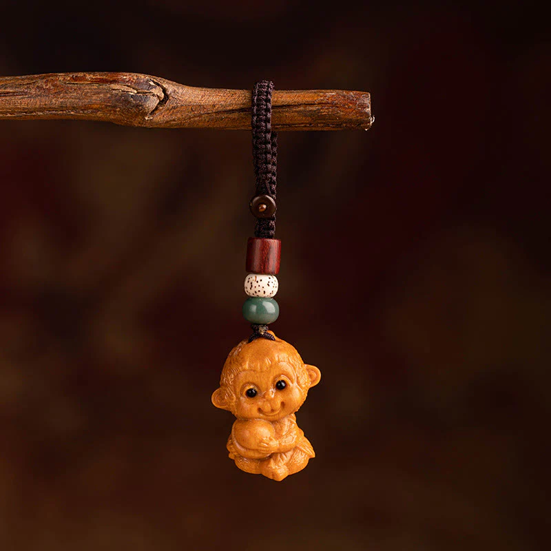 Buddha Stones Portachiavi con benedizione dei semi di Bodhi della stella e della luna del sandalo rosso dell'anno del cavallo - Image 36