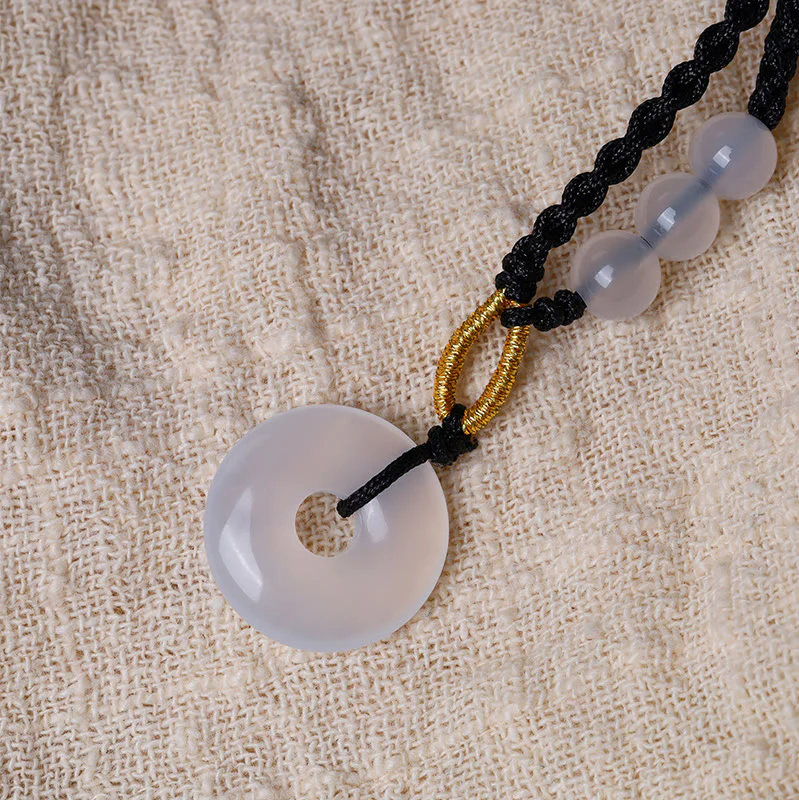 Buddha Stones Quarzo fragola Calcedonio Fibbia della pace Collana pendente curativa - Image 8