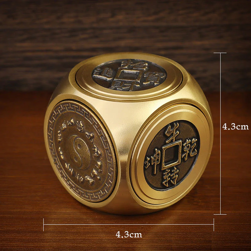 Buddha Stones Quattro Bestie Feng Shui Yin Yang Bagua Moneta di rame Armonia Decorazione girevole - Image 11
