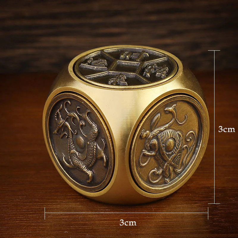 Buddha Stones Quattro Bestie Feng Shui Yin Yang Bagua Moneta di rame Armonia Decorazione girevole - Image 6