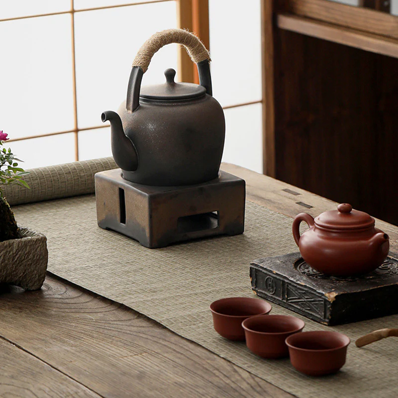 Buddha Stones Retro Brown Chinese Gongfu Tea Teiera in ceramica Kung Fu 700ml con base - Image 19