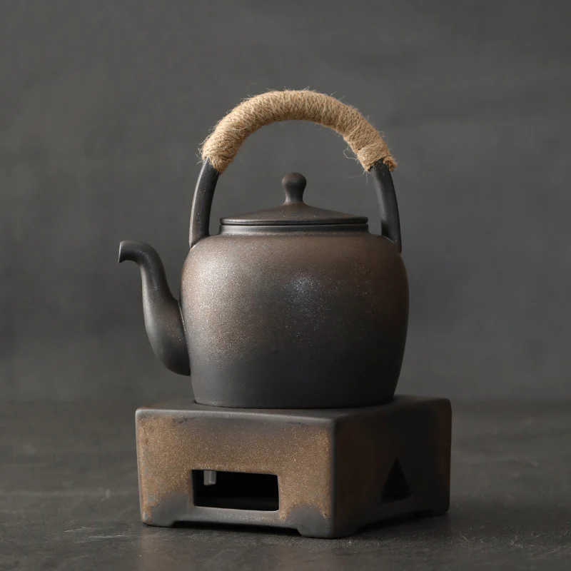 Buddha Stones Retro Brown Chinese Gongfu Tea Teiera in ceramica Kung Fu 700ml con base - Image 3