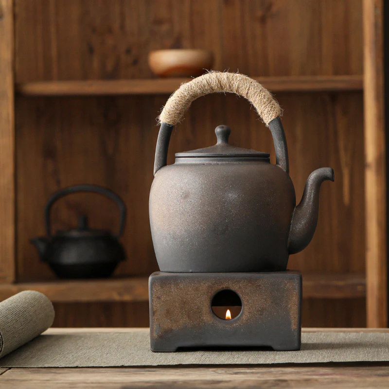 Buddha Stones Retro Brown Chinese Gongfu Tea Teiera in ceramica Kung Fu 700ml con base - Image 7