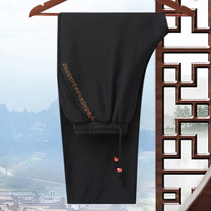 Buddha Stones Ricama Drago Maniche Girate Casual Rana-bottoni Fibra di Poliestere Giacca Camicia Pantaloni Abbigliamento Uomo - Image 23