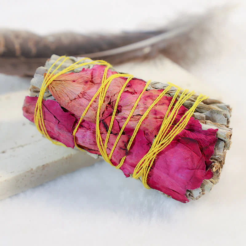 Buddha Stones, rosa rossa, non ti scordar di me, margherite colorate, bastoncino di incenso per la pulizia della casa, bastoncini di incenso per la guarigione e la meditazione, rituali - Image 6
