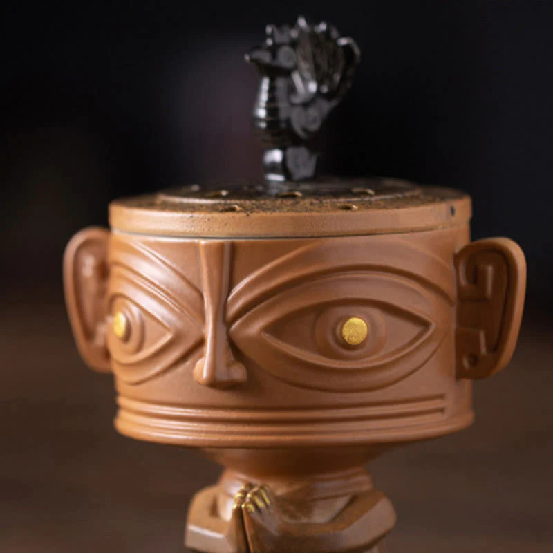 Buddha Stones Sanxingdui Bruciatore di incenso in ceramica curativo Decorazione da scrivania - Image 15