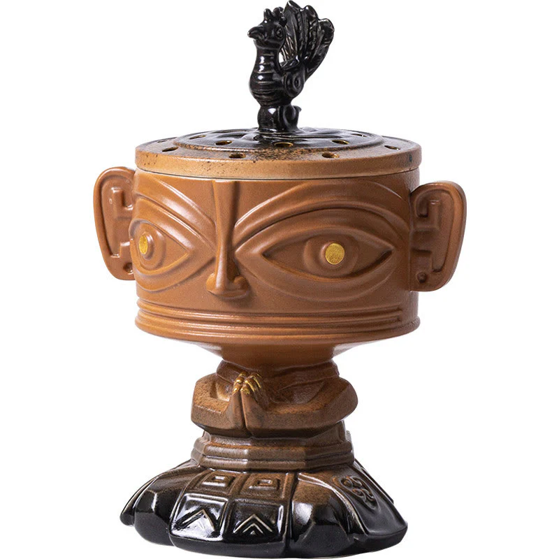 Buddha Stones Sanxingdui Bruciatore di incenso in ceramica curativo Decorazione da scrivania - Image 7