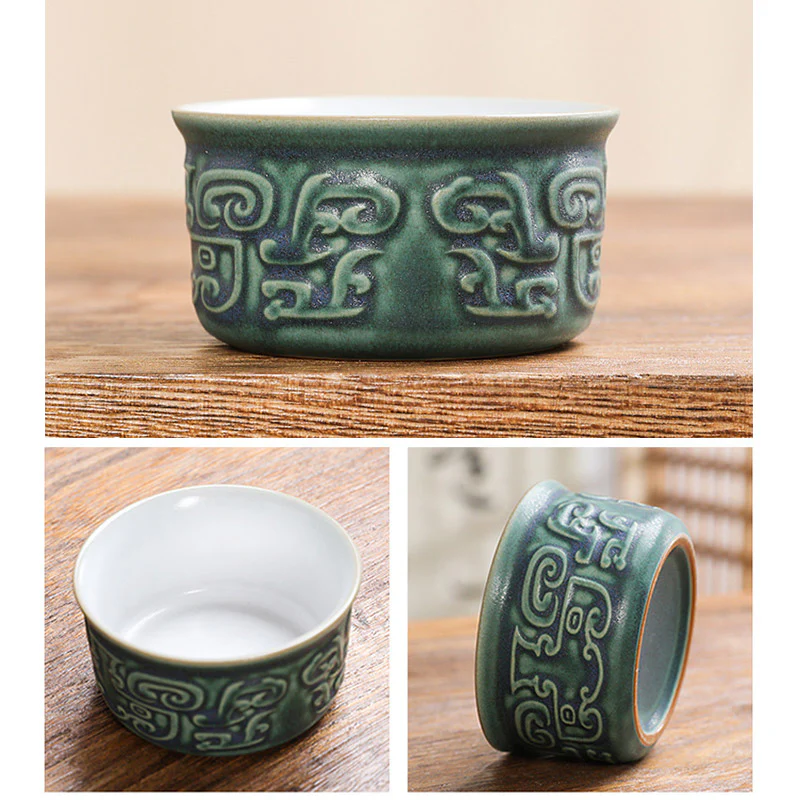 Buddha Stones Sanxingdui Tazza da tè in ceramica Tazza da tè Kung Fu con sacchetto - Image 13