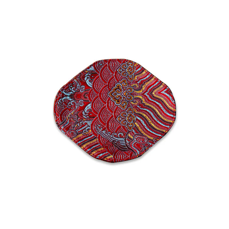 Buddha Stones Sea Wave Bamboo Plum Blossom Broccato Ricamo Sottobicchiere per tazza da tè Kung Fu Tappetino da tè - Image 23