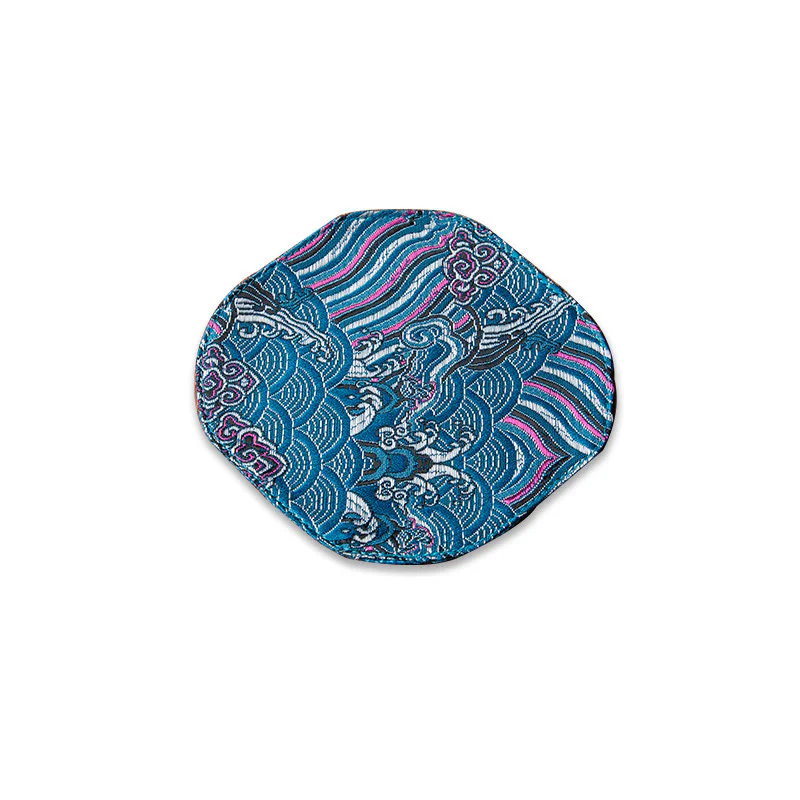 Buddha Stones Sea Wave Bamboo Plum Blossom Broccato Ricamo Sottobicchiere per tazza da tè Kung Fu Tappetino da tè - Image 25