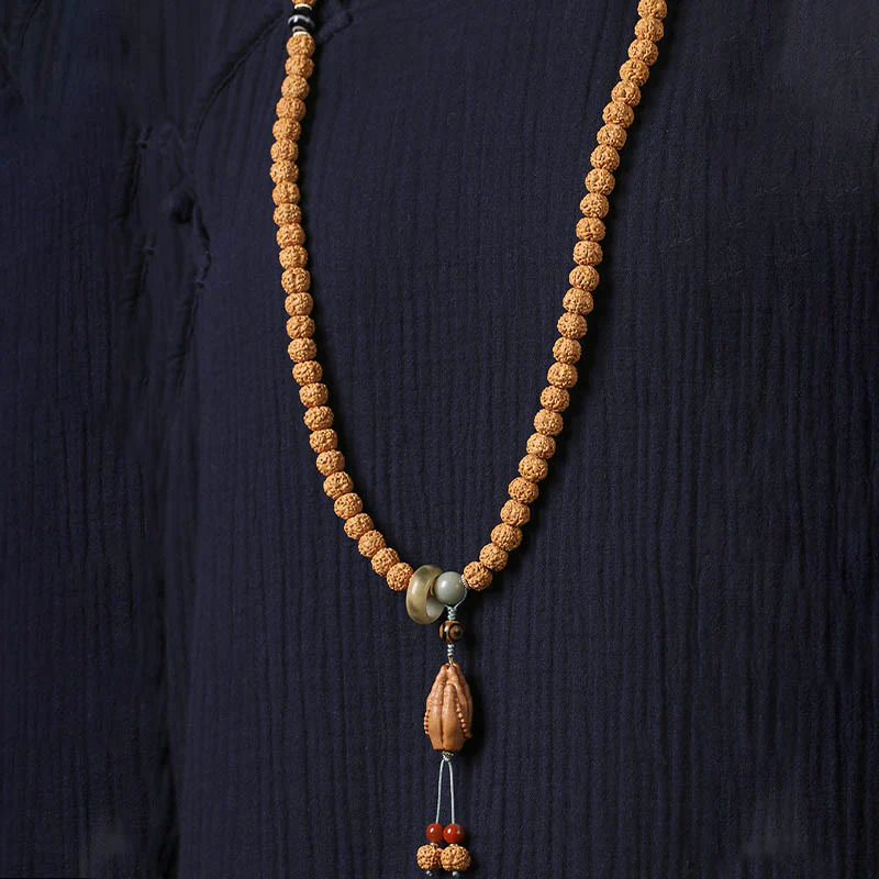 Buddha Stones Semi di Bodhi Perlina Dzi a tre occhi Ciondolo della mano del Buddha Bracciale della ricchezza - Image 10