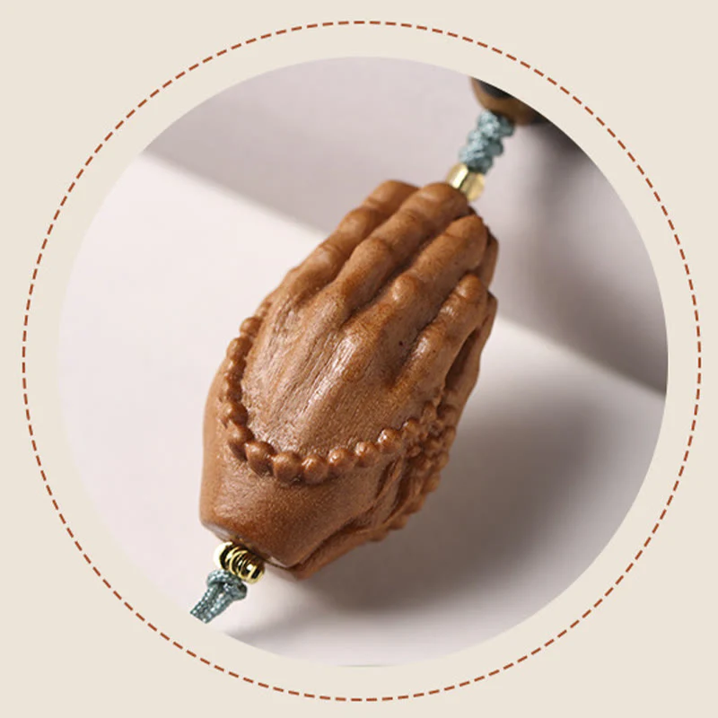 Buddha Stones Semi di Bodhi Perlina Dzi a tre occhi Ciondolo della mano del Buddha Bracciale della ricchezza - Image 11