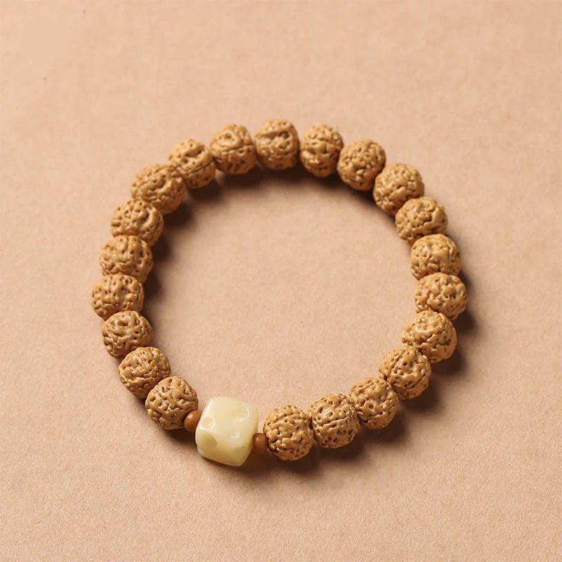 Buddha Stones Semi di Bodhi Perlina Dzi a tre occhi Ciondolo della mano del Buddha Bracciale della ricchezza - Image 16