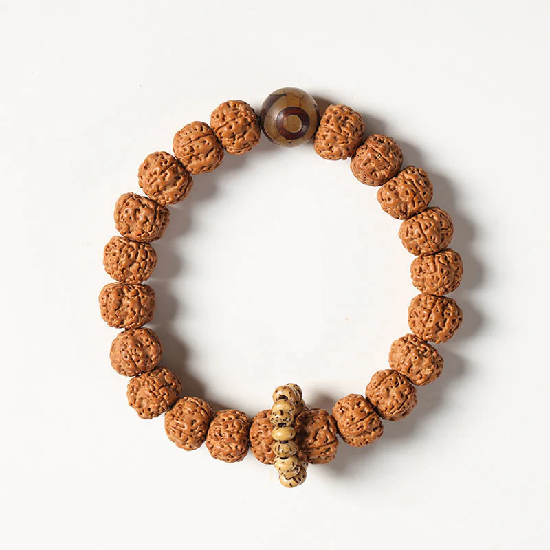 Buddha Stones Semi di Bodhi Perlina Dzi a tre occhi Ciondolo della mano del Buddha Bracciale della ricchezza - Image 17