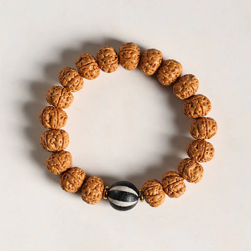 Buddha Stones Semi di Bodhi Perlina Dzi a tre occhi Ciondolo della mano del Buddha Bracciale della ricchezza - Image 19
