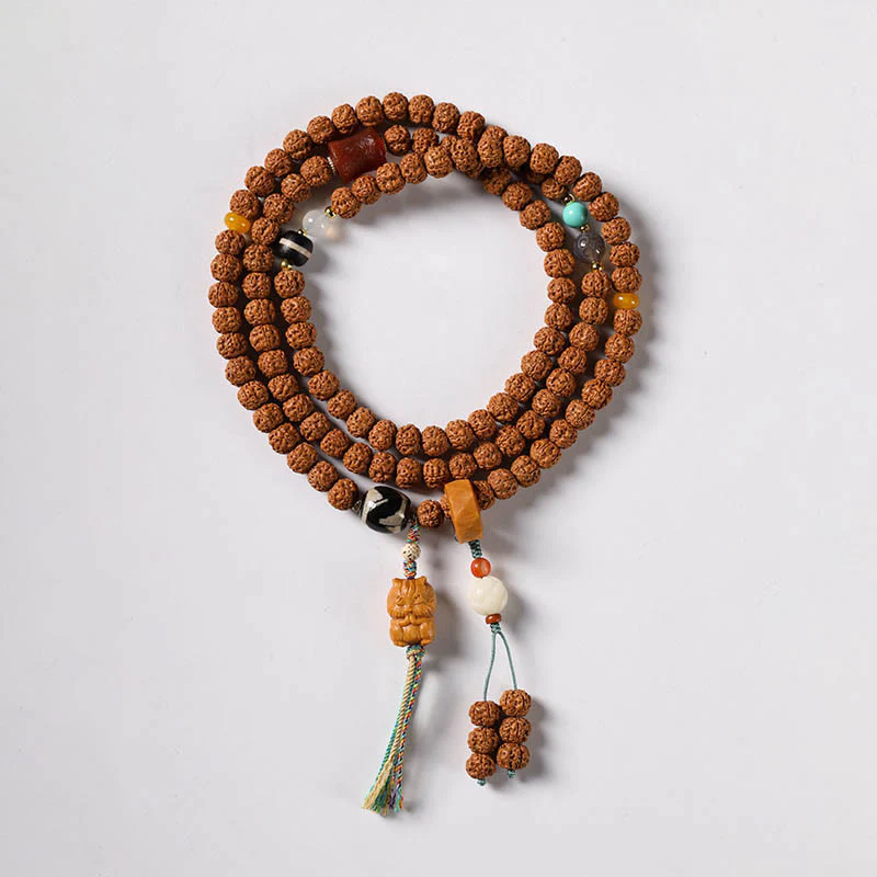 Buddha Stones Semi di Bodhi Perlina Dzi a tre occhi Ciondolo della mano del Buddha Bracciale della ricchezza - Image 27