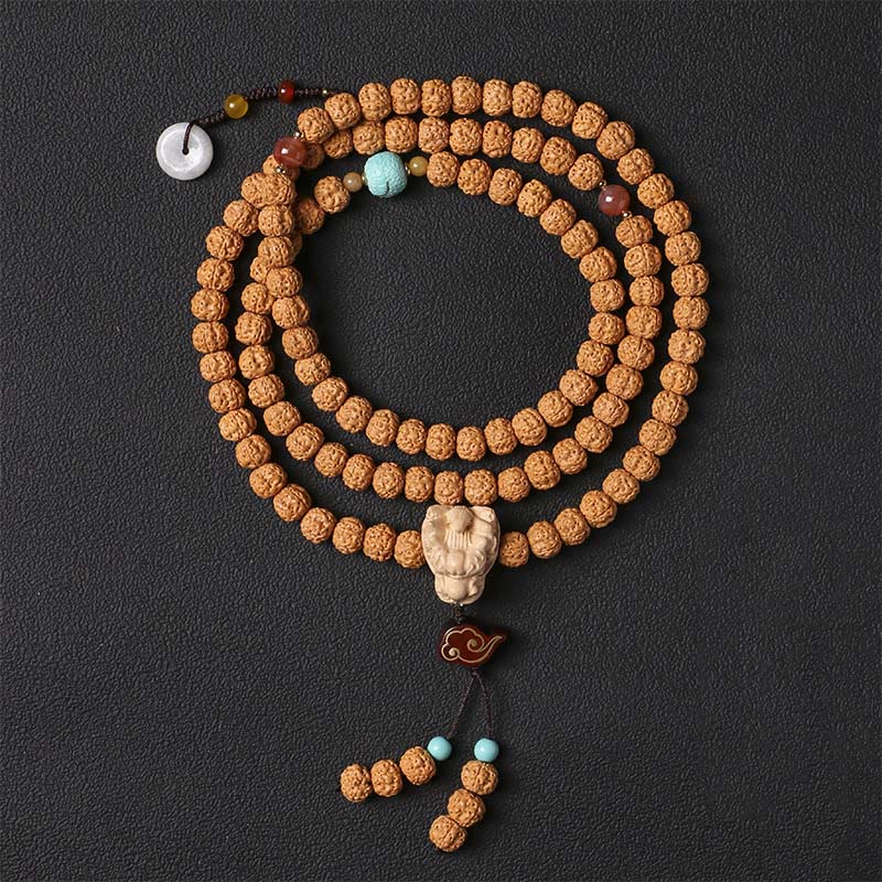 Buddha Stones Semi di Bodhi Perlina Dzi a tre occhi Ciondolo della mano del Buddha Bracciale della ricchezza - Image 29