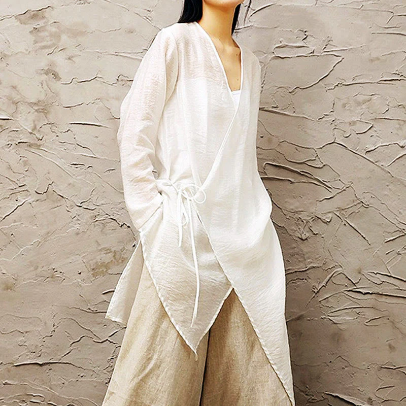 Buddha Stones Semplice Bianco Beige Modello Meditazione Spirituale Zen Pratica Yoga Abbigliamento Donna Abbigliamento - Image 3
