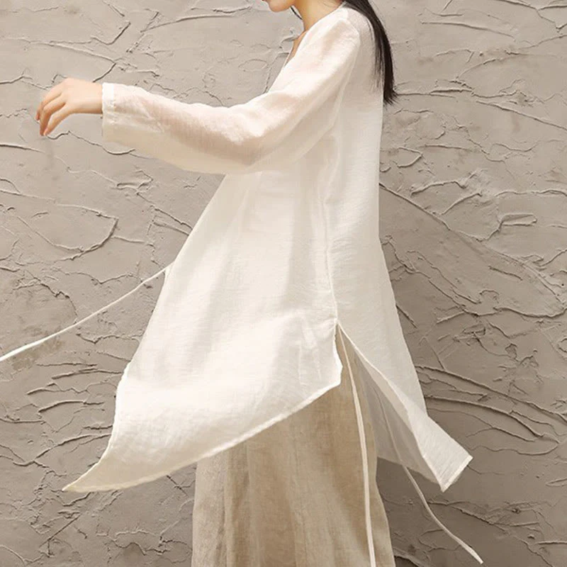 Buddha Stones Semplice Bianco Beige Modello Meditazione Spirituale Zen Pratica Yoga Abbigliamento Donna Abbigliamento - Image 5
