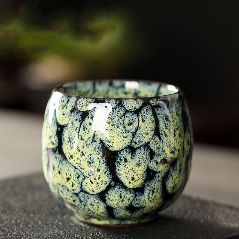 Buddha Stones Semplice multicolore Forno Cambiamento Cinese Jianzhan Tazza da tè in ceramica Kung Fu Tazza da tè 110ml - Image 15