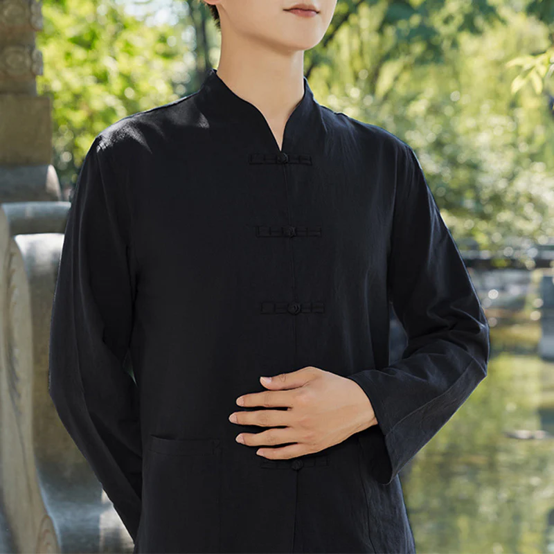 Buddha Stones Spirituale Zen Pratica Yoga Meditazione Preghiera Abbigliamento Cotone Lino Set Uomo - Image 3