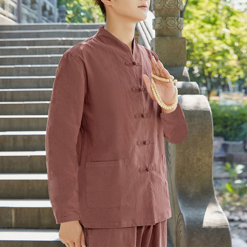 Buddha Stones Spirituale Zen Pratica Yoga Meditazione Preghiera Abbigliamento Cotone Lino Set Uomo - Image 7