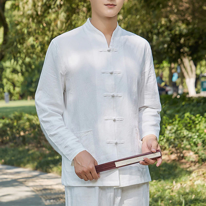 Buddha Stones Spirituale Zen Pratica Yoga Meditazione Preghiera Abbigliamento Cotone Lino Set Uomo - Image 9