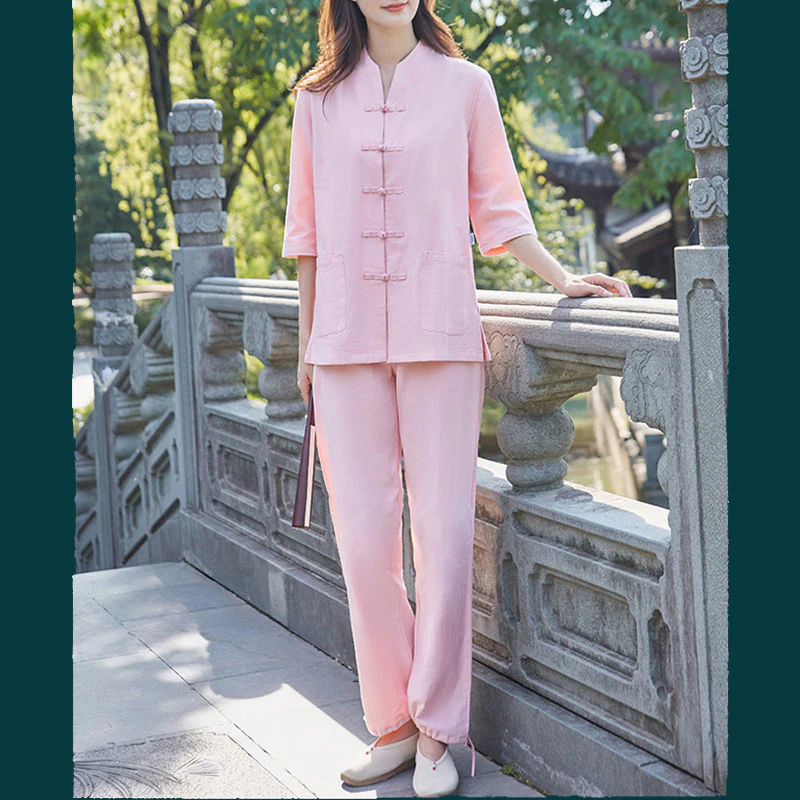Buddha Stones Spirituale Zen Pratica Yoga Meditazione Preghiera Uniforme Cotone Lino Abbigliamento Donna Set - Image 7
