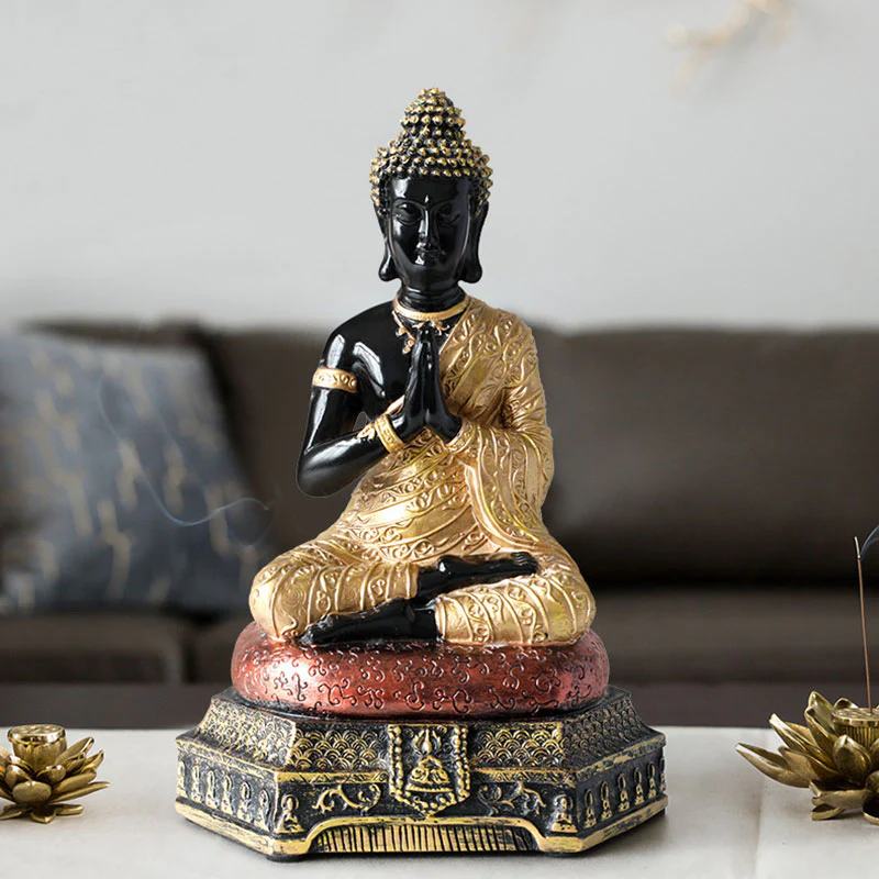 Buddha Stones Statua in resina della compassione del Buddha Decorazione - Image 16