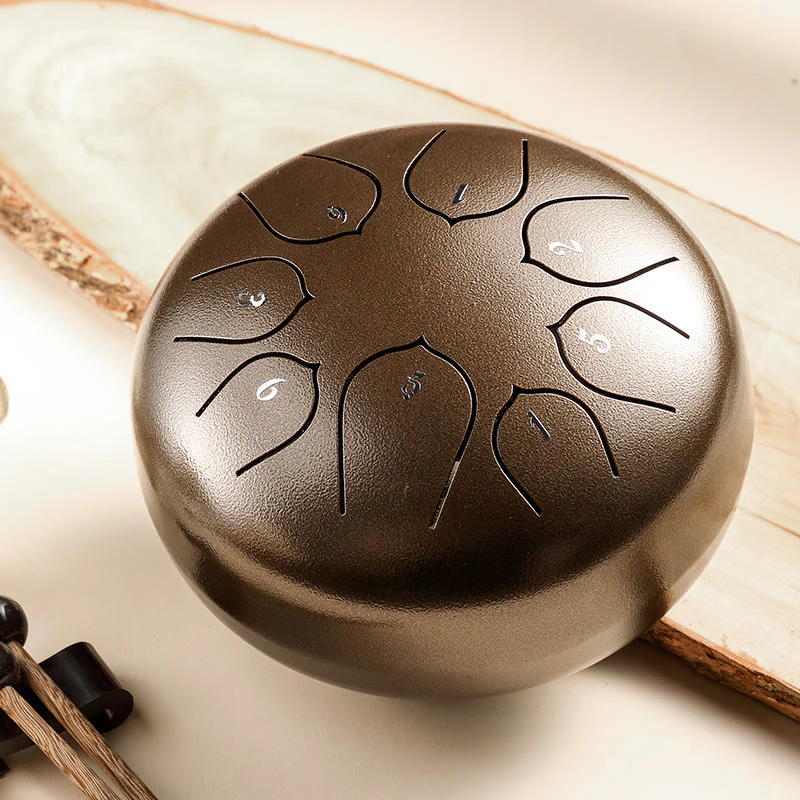 Buddha Stones Steel Tongue Drum Sound Healing Meditazione Lotus Pattern Drum Kit 8 Note Strumento a percussione da 6 pollici - Image 11