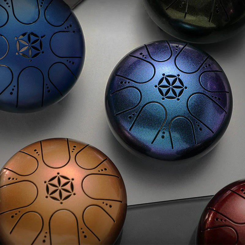 Buddha Stones Steel Tongue Drum Sound Healing Meditazione Yoga Drum Kit 8 Note 5 Pollici con Borsa per il Trasporto - Image 14