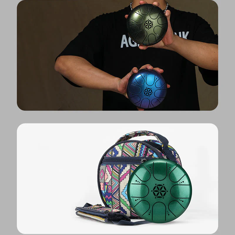 Buddha Stones Steel Tongue Drum Sound Healing Meditazione Yoga Drum Kit 8 Note 5 Pollici con Borsa per il Trasporto - Image 18