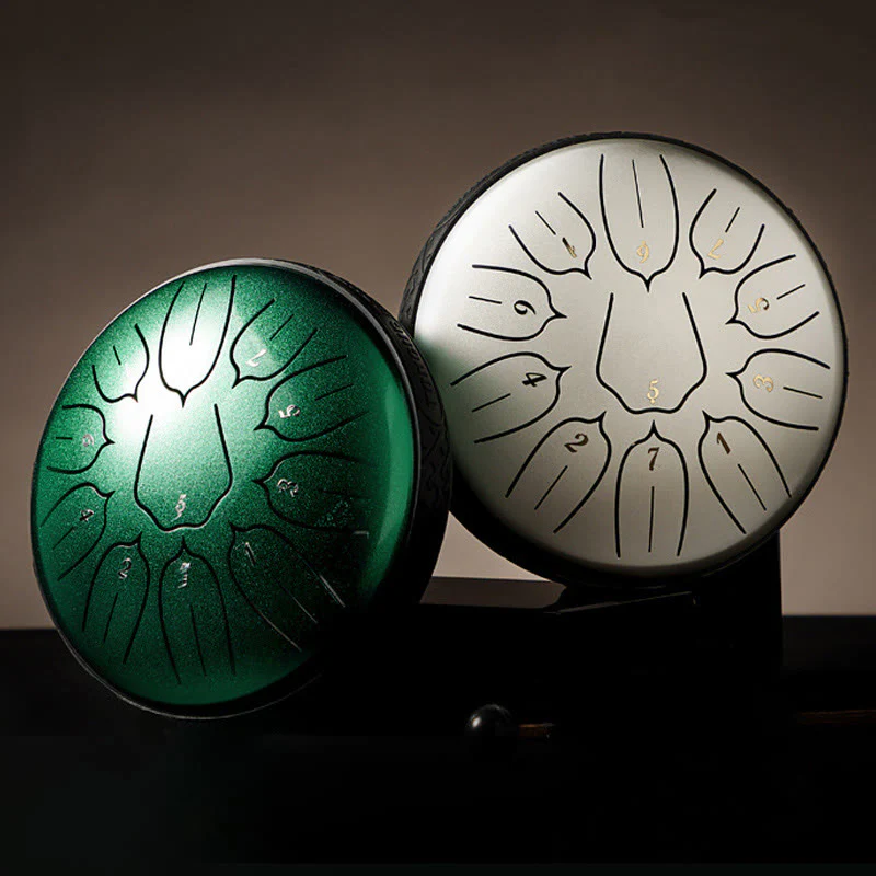Buddha Stones Steel Tongue Drum Sound Healing Meditazione Yoga Lotus Drum Kit 11 Note 6 Pollici