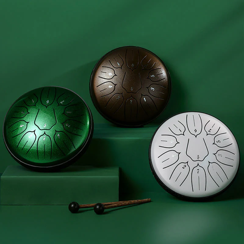 Buddha Stones Steel Tongue Drum Sound Healing Meditazione Yoga Lotus Drum Kit 11 Note 6 Pollici - Image 2