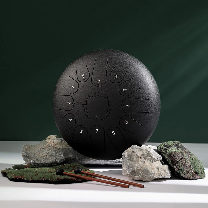 Buddha Stones Steel Tongue Drum Sound Healing Mindfulness Lotus Pattern Yoga Drum Kit 13 Note 12 Pollici Strumento a percussione - Image 3
