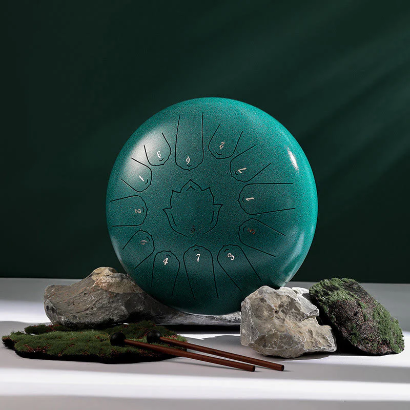 Buddha Stones Steel Tongue Drum Sound Healing Mindfulness Lotus Pattern Yoga Drum Kit 13 Note 12 Pollici Strumento a percussione - Image 5