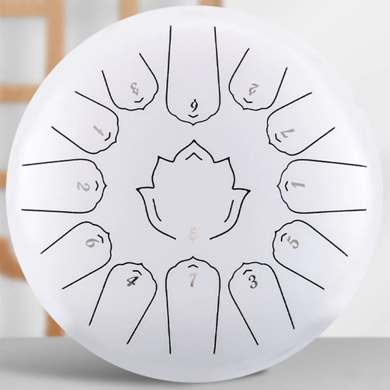 Buddha Stones Steel Tongue Drum Sound Healing Mindfulness Lotus Pattern Yoga Drum Kit 13 Note 12 Pollici Strumento a percussione - Image 7