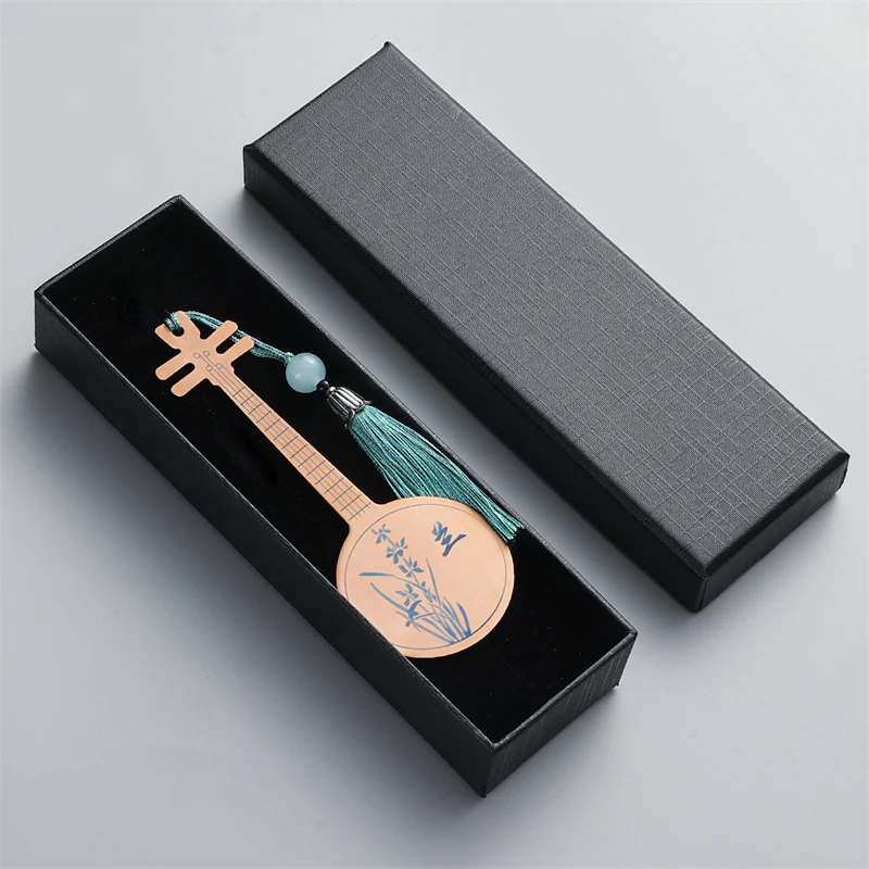 Buddha Stones Strumenti musicali classici Pipa Guzheng Guqin Ruan Segnalibri in metallo Nappa con scatola regalo - Image 19