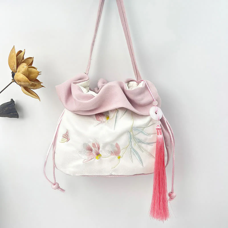 Buddha Stones Suzhou Ricamo Camelia Magnolia Peonia Loto Seta Tote Borsa a Tracolla Borsa a Tracolla Borsa a Mano - Image 13