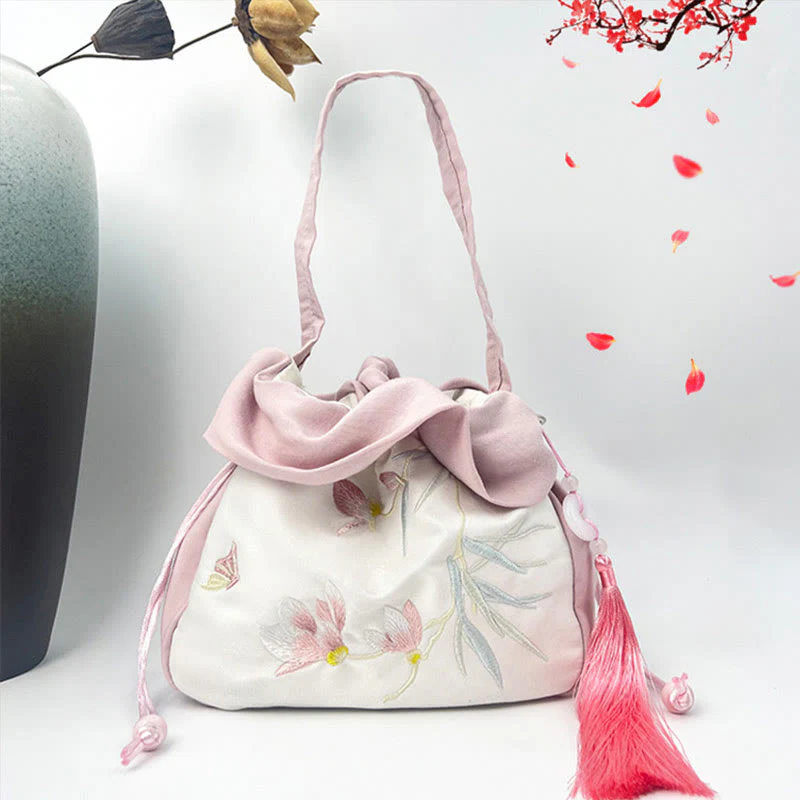 Buddha Stones Suzhou Ricamo Camelia Magnolia Peonia Loto Seta Tote Borsa a Tracolla Borsa a Tracolla Borsa a Mano - Image 15