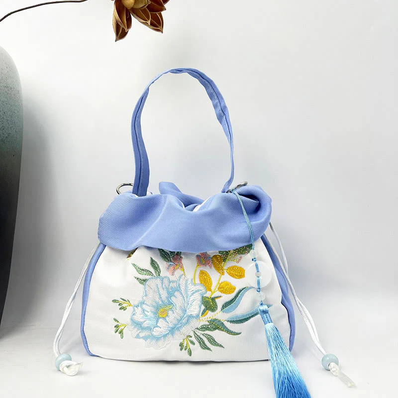 Buddha Stones Suzhou Ricamo Camelia Magnolia Peonia Loto Seta Tote Borsa a Tracolla Borsa a Tracolla Borsa a Mano - Image 16
