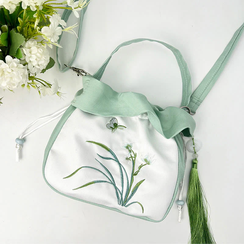Buddha Stones Suzhou Ricamo Camelia Magnolia Peonia Loto Seta Tote Borsa a Tracolla Borsa a Tracolla Borsa a Mano - Image 18