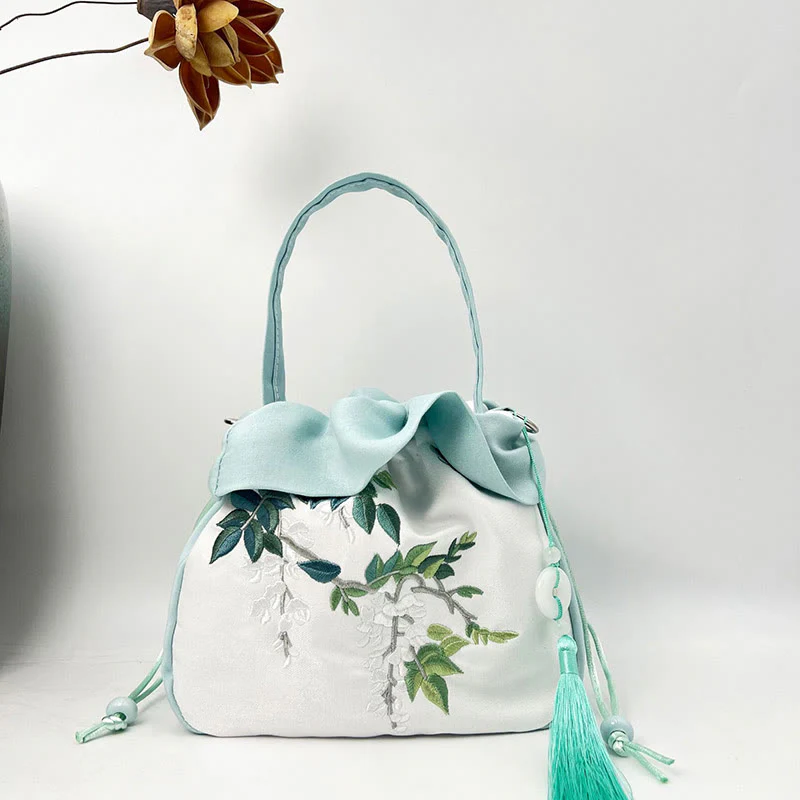 Buddha Stones Suzhou Ricamo Camelia Magnolia Peonia Loto Seta Tote Borsa a Tracolla Borsa a Tracolla Borsa a Mano - Image 19