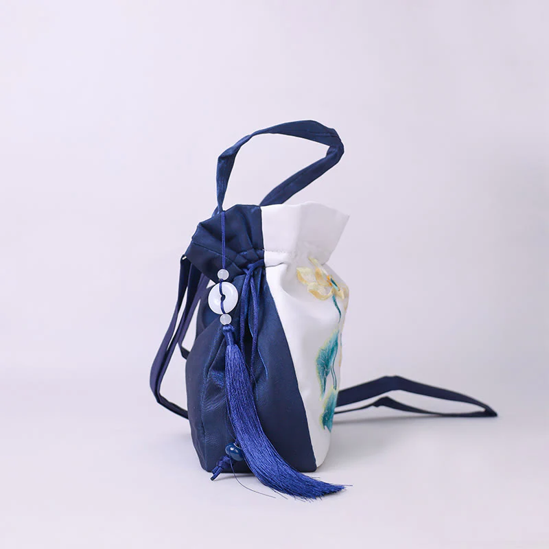 Buddha Stones Suzhou Ricamo Coniglio Loto Epiphyllum Peonia Magnolia Tote Borsa a tracolla Borsa a tracolla Borsa a mano - Image 17