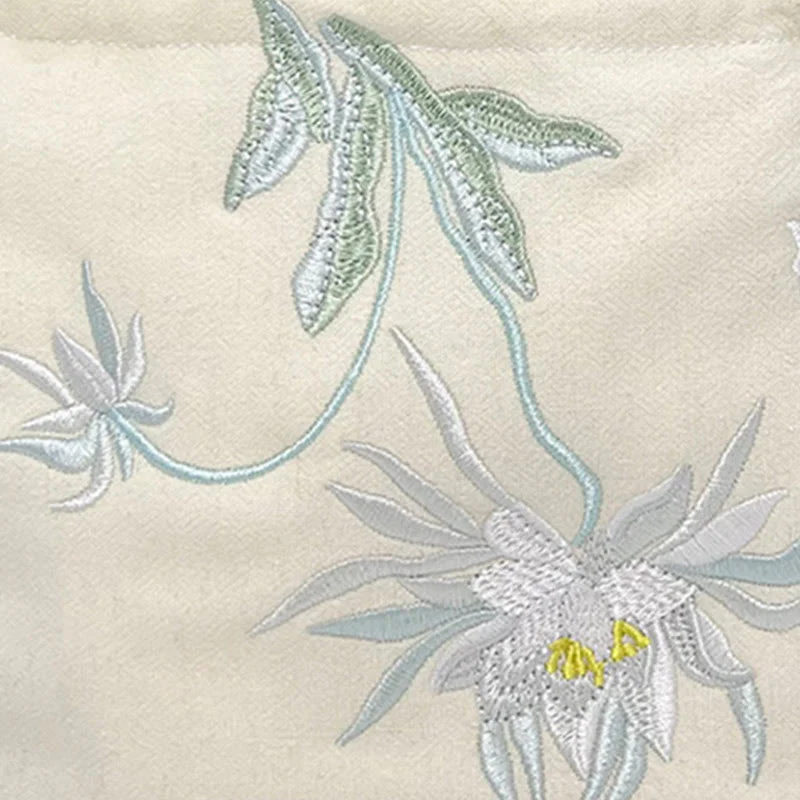 Buddha Stones Suzhou Ricamo Lotus Epiphyllum Magnolia Cotone Lino Tote Borsa A Tracolla Borsa A Mano - Image 12