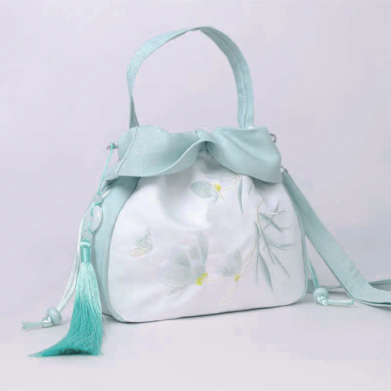 Buddha Stones Suzhou Ricamo Lotus Epiphyllum Magnolia Cotone Lino Tote Borsa A Tracolla Borsa A Mano - Image 15
