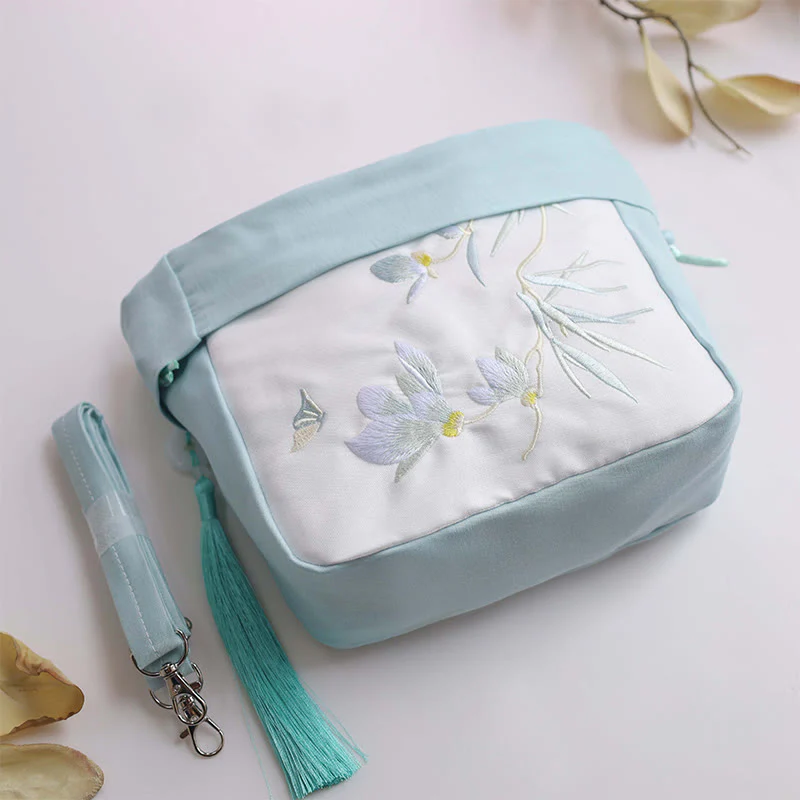 Buddha Stones Suzhou Ricamo Lotus Epiphyllum Magnolia Cotone Lino Tote Borsa A Tracolla Borsa A Mano - Image 17