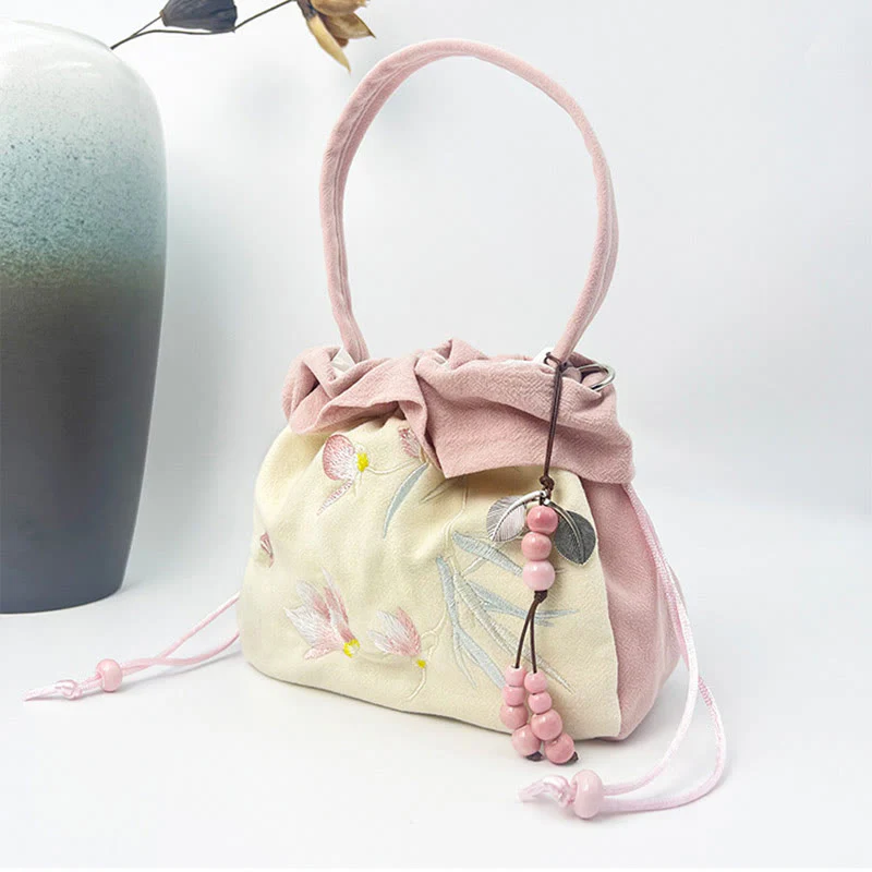 Buddha Stones Suzhou Ricamo Lotus Epiphyllum Magnolia Cotone Lino Tote Borsa A Tracolla Borsa A Mano - Image 23